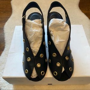 Isabel Marant Black Leather Eyelets Pump EU 38